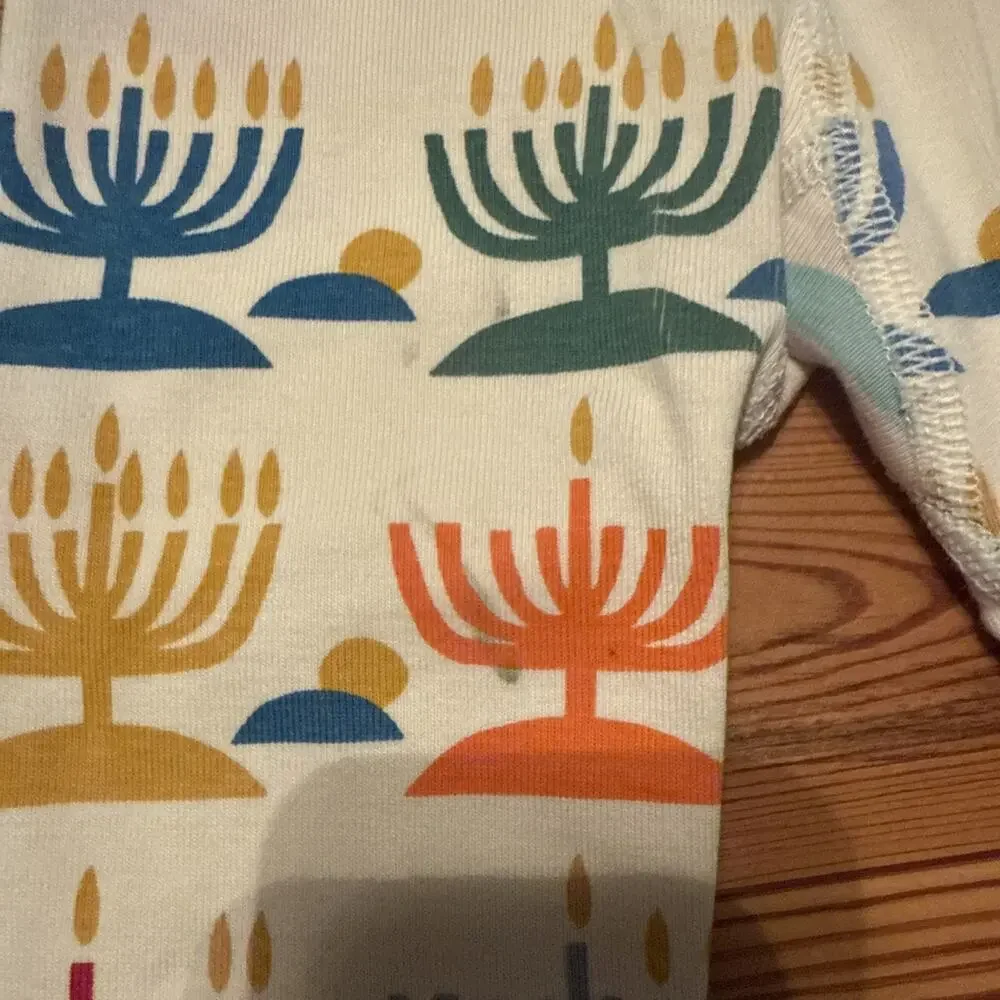 Hanna Andersson Kids Pajamas 3T Holiday Long John Rainbow Hanukkah NWOT - Picture 14 of 15